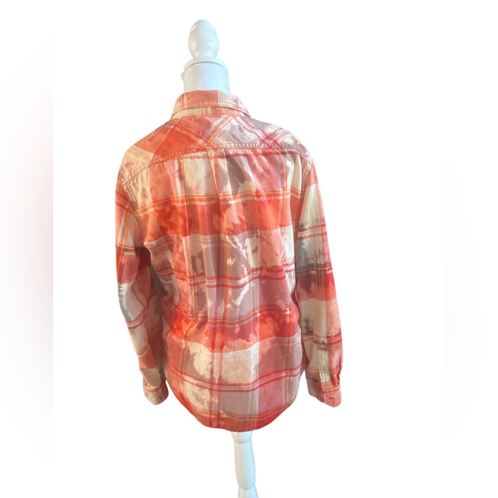 Upcycled DIY Custom Bleached Flannel Shirt size Medium (F60) - Picture 5 of 5